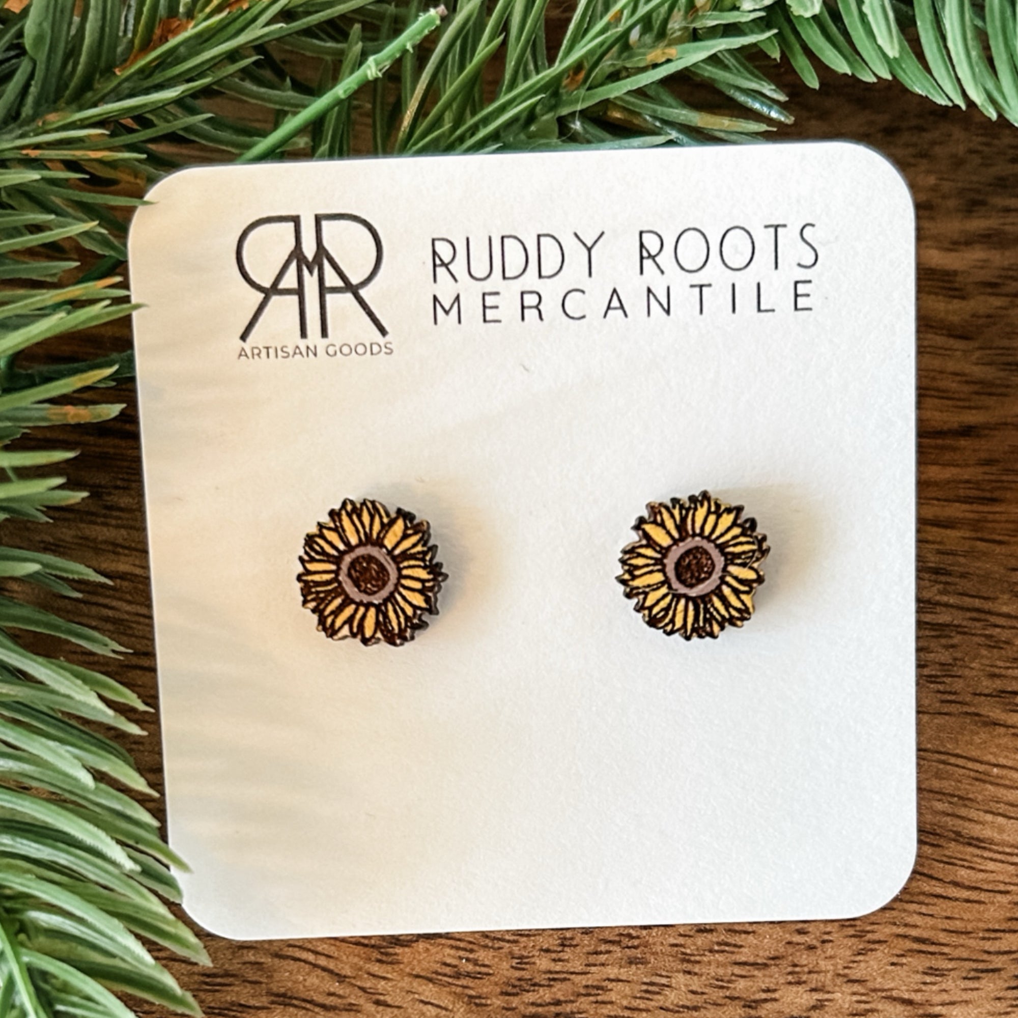 Painted Sunflower Studs