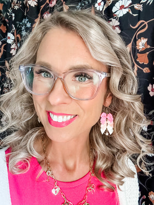 The Everly Bow Earrings Collection–Blush Cascade