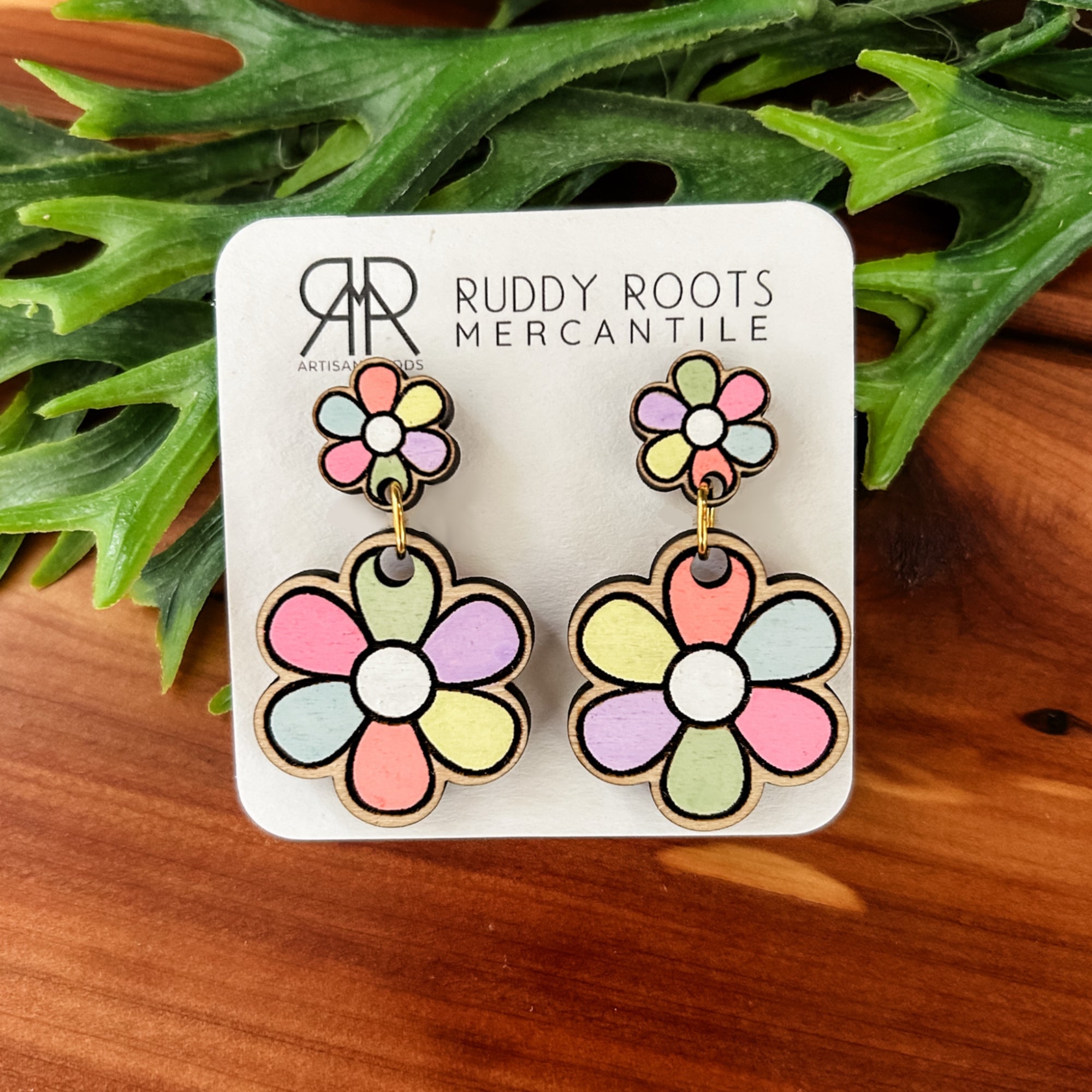 Colorful Daisy Earrings with stud piece