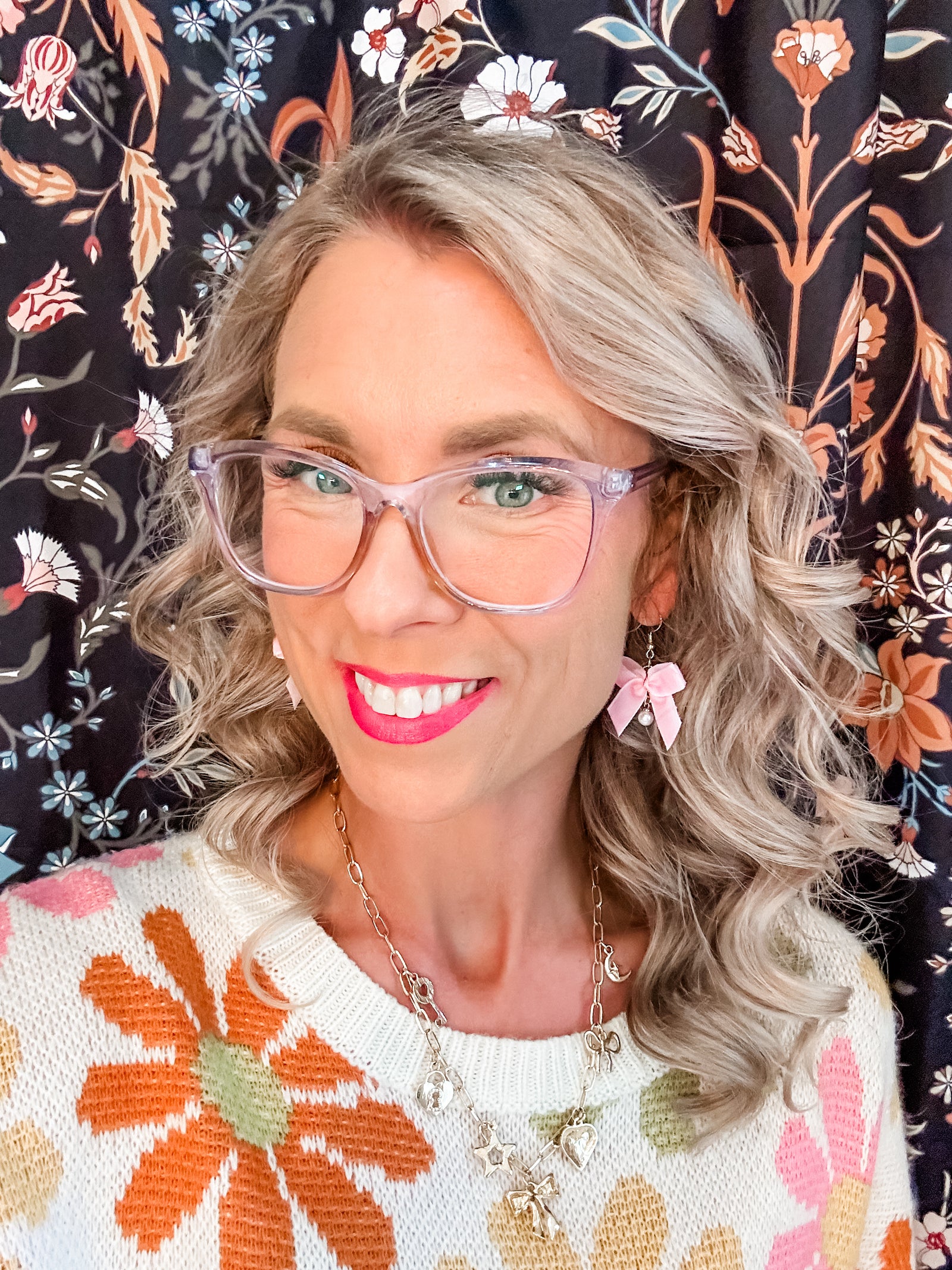 The Everly Bow Earrings Collection– Ballet Blush with Pearl