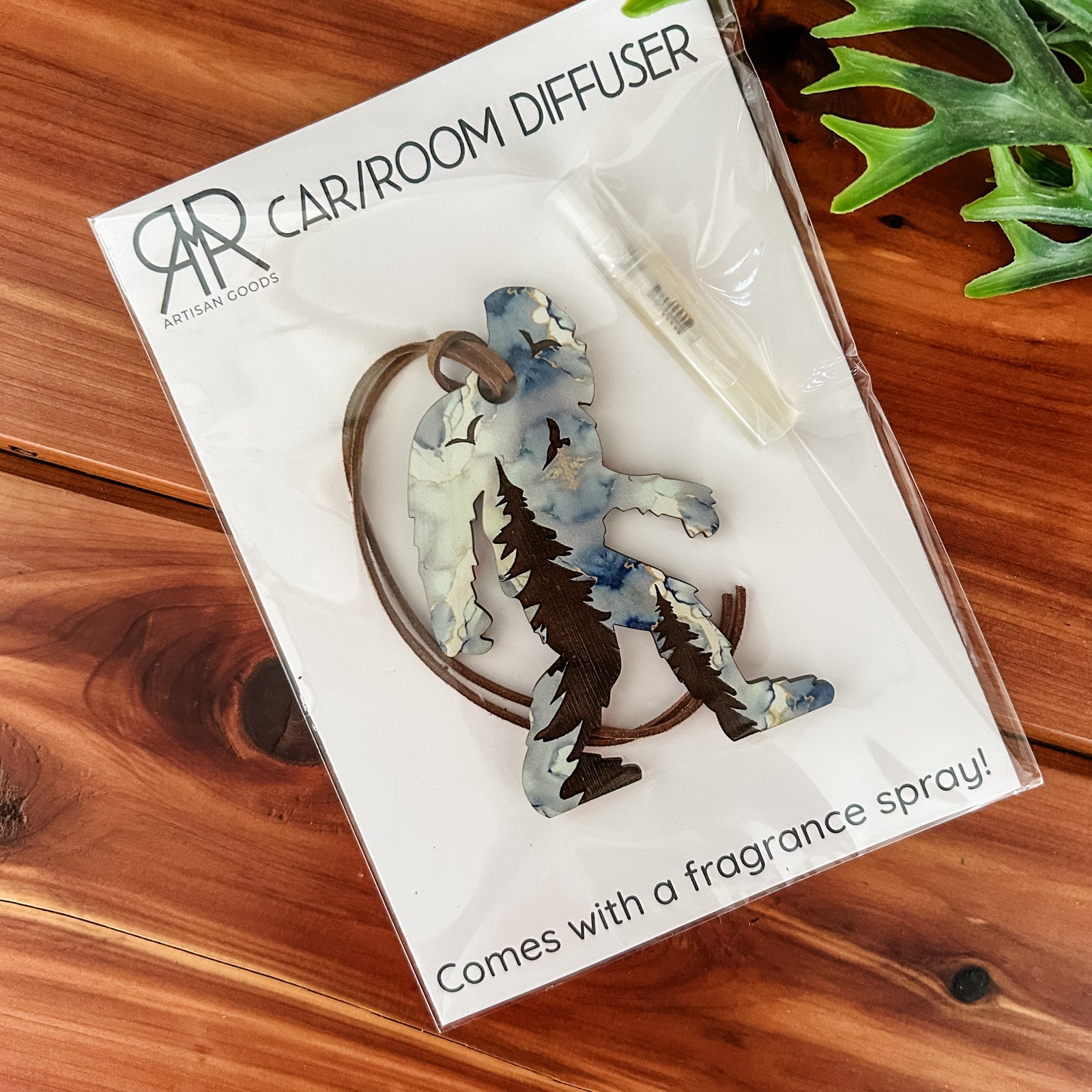 Blue and Gold Bigfoot Diffuser with Fragrance Spray