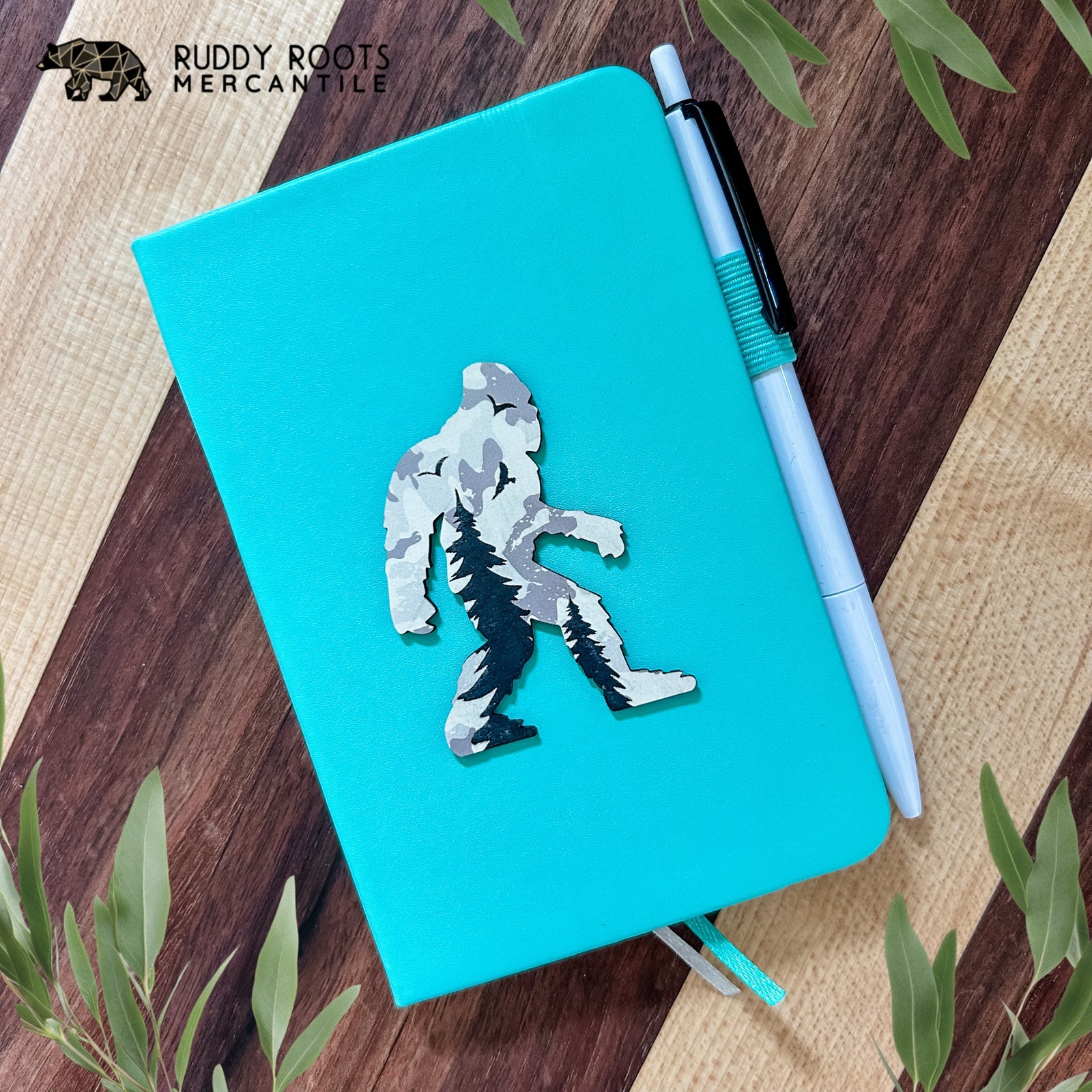 Gray Camo Bigfoot on Aqua Journal