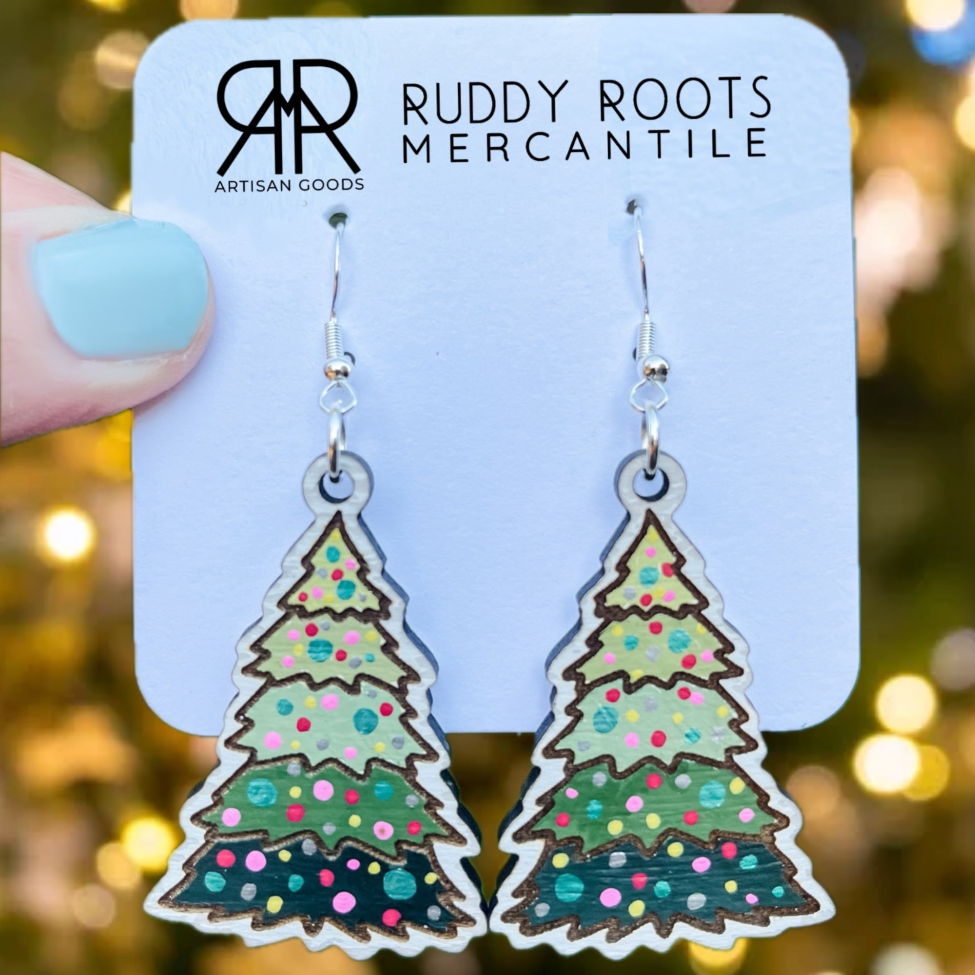 Christmas Tree Dangle Earrings