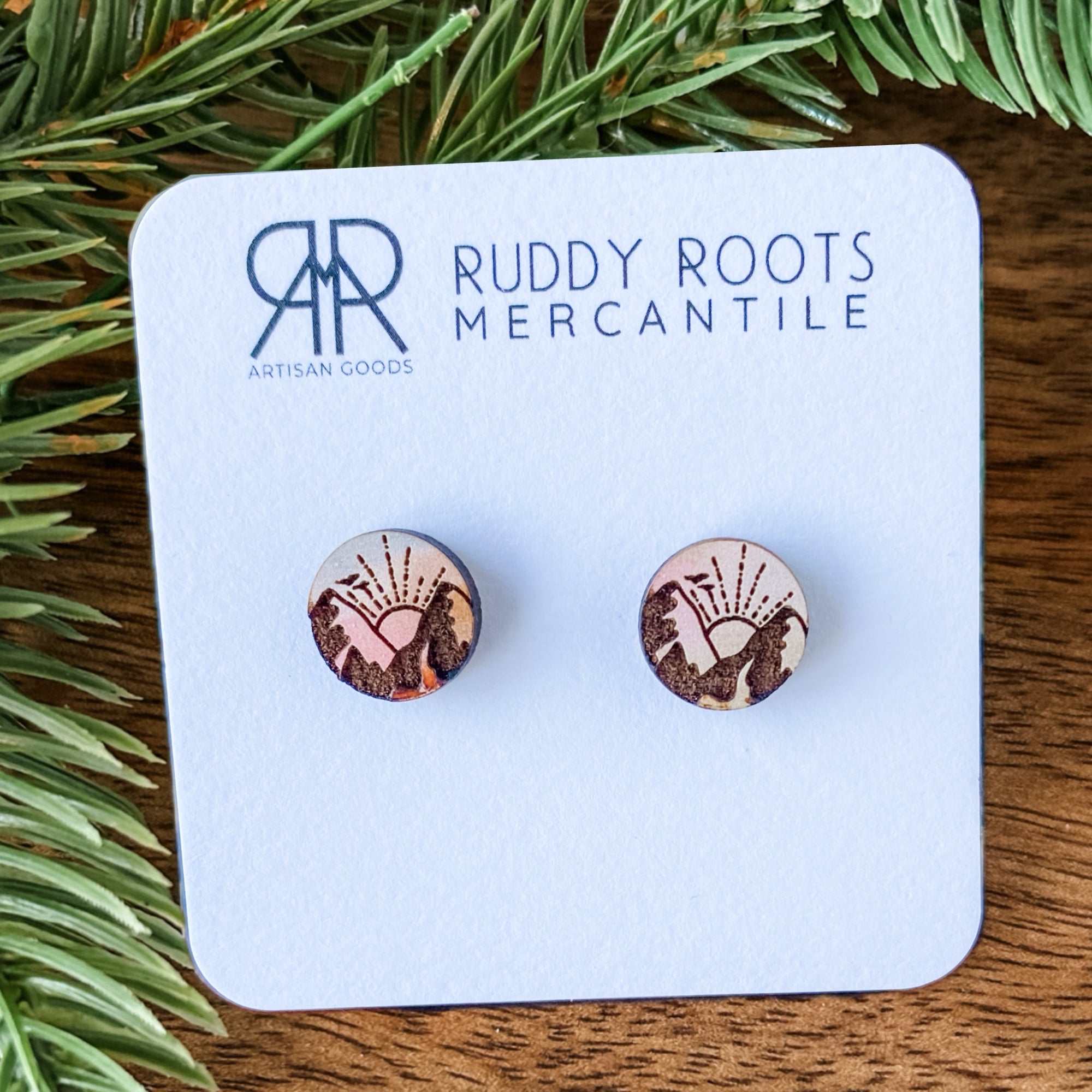 Marbled Stone Mountain Sunrise Studs