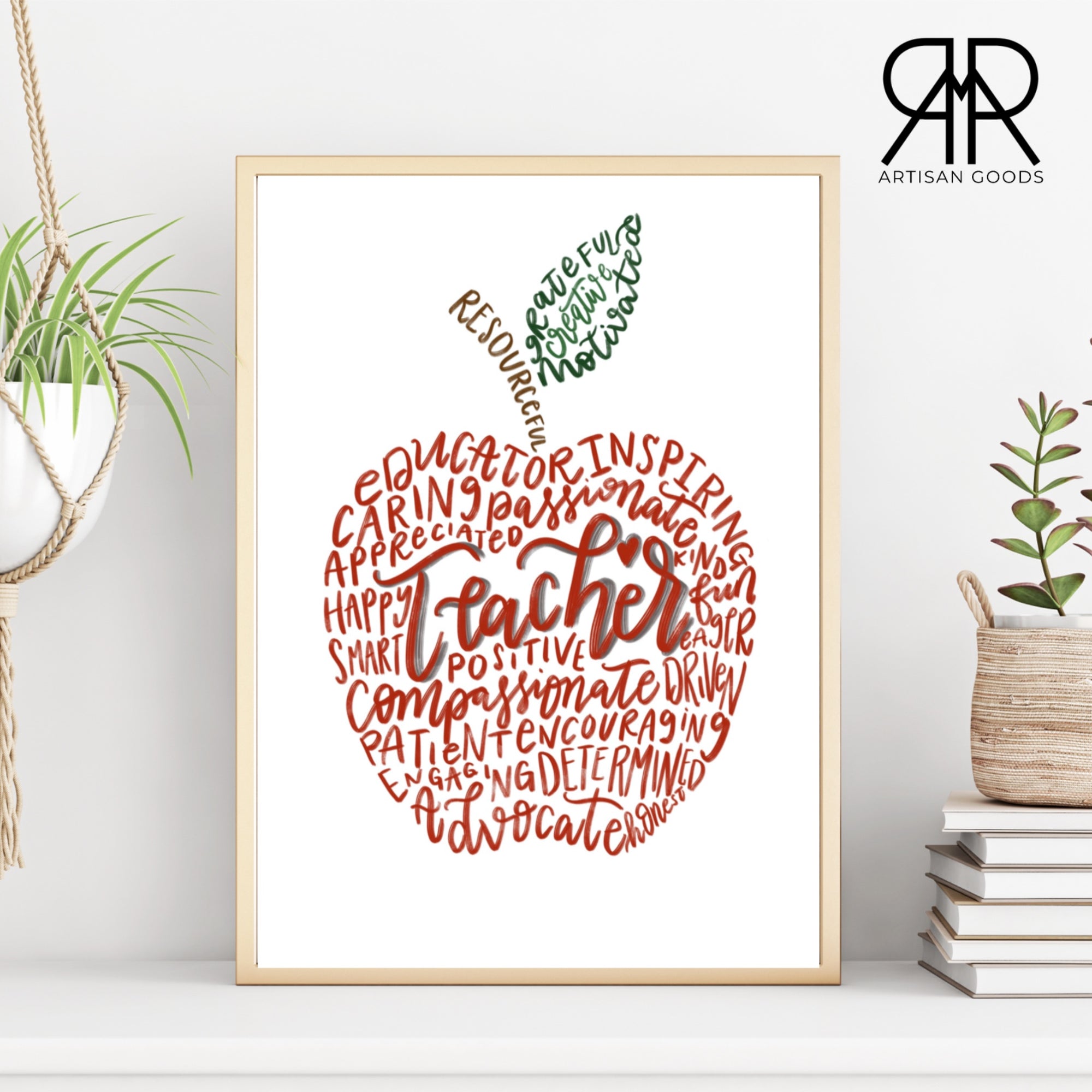 Teacher Apple Print