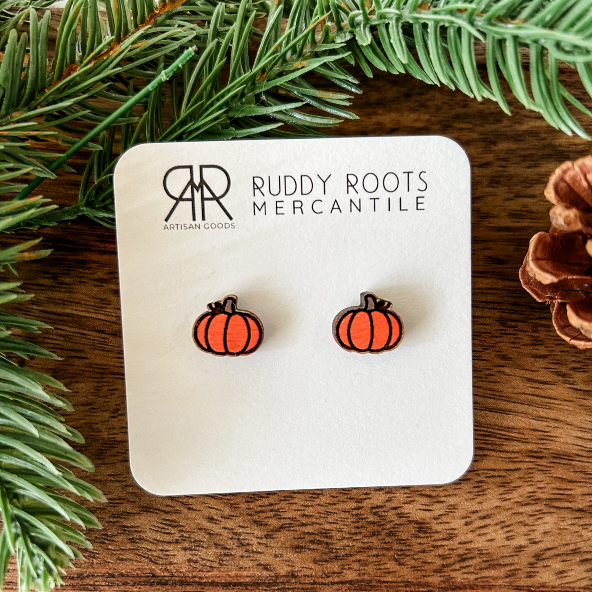 Painted Pumpkin Studs