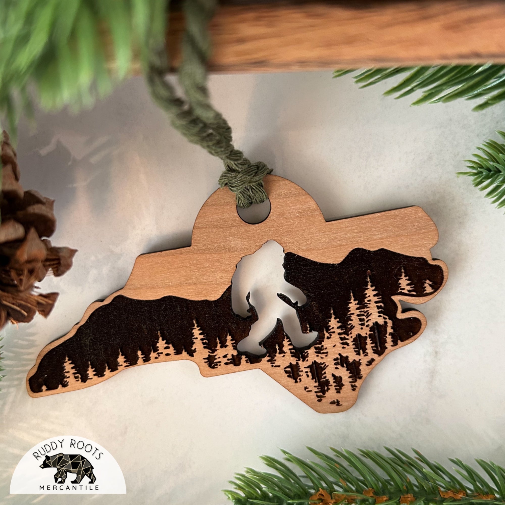 NC Bigfoot Peekaboo Ornament