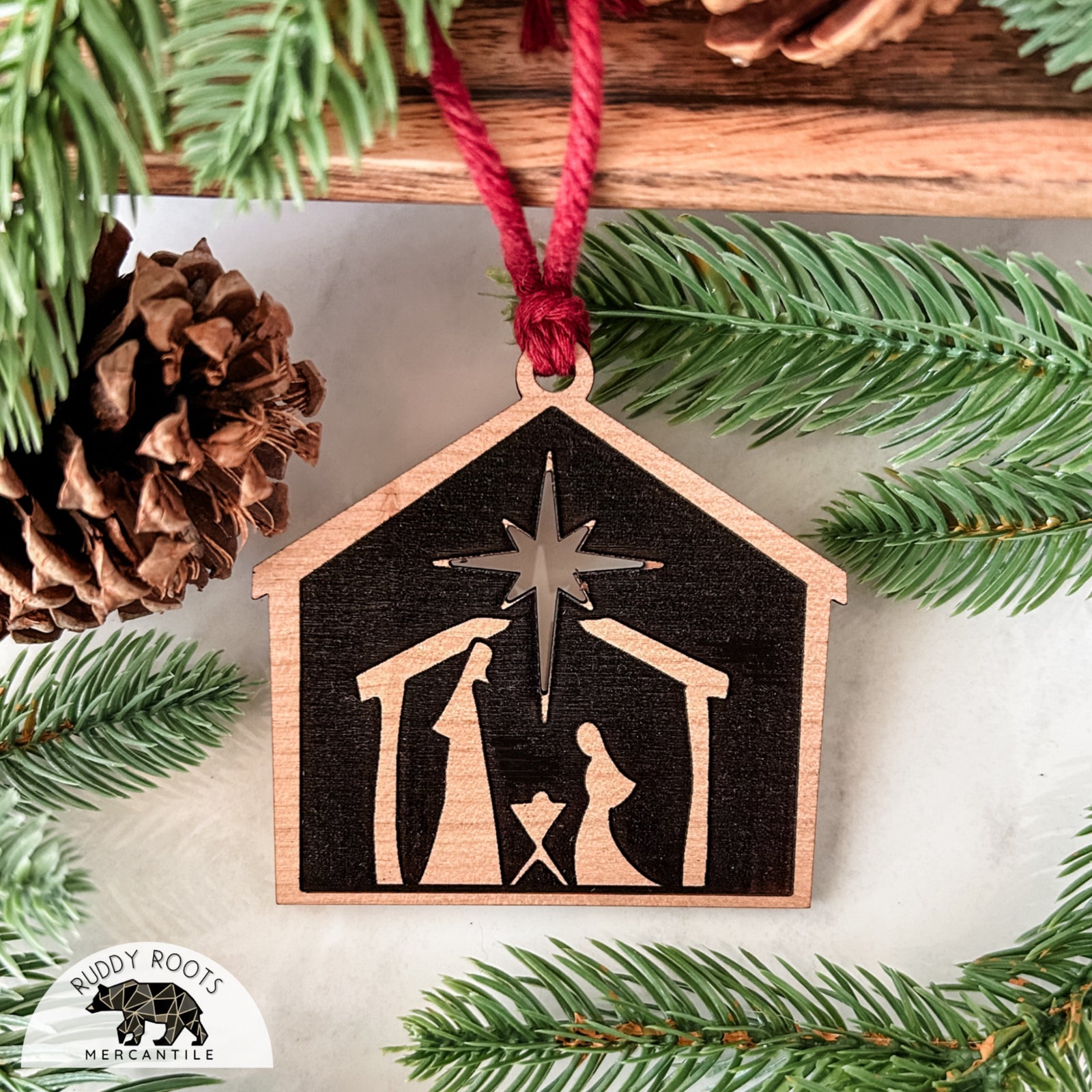 Nativity Wooden Ornament