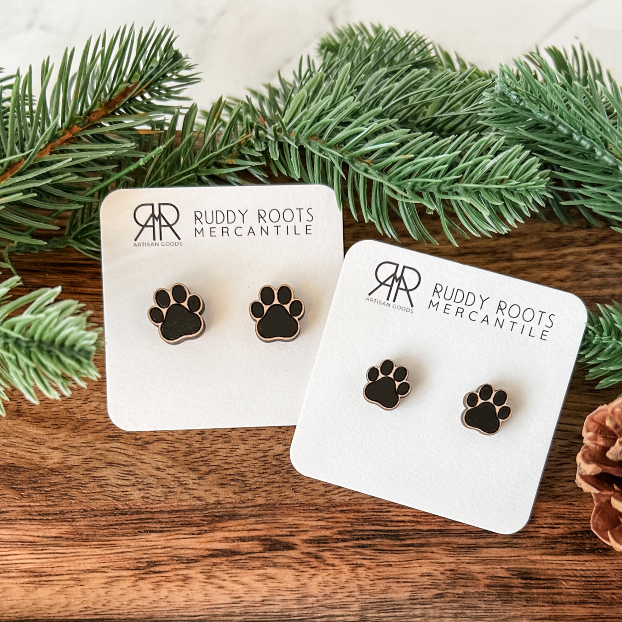 Black Dog Paw Studs