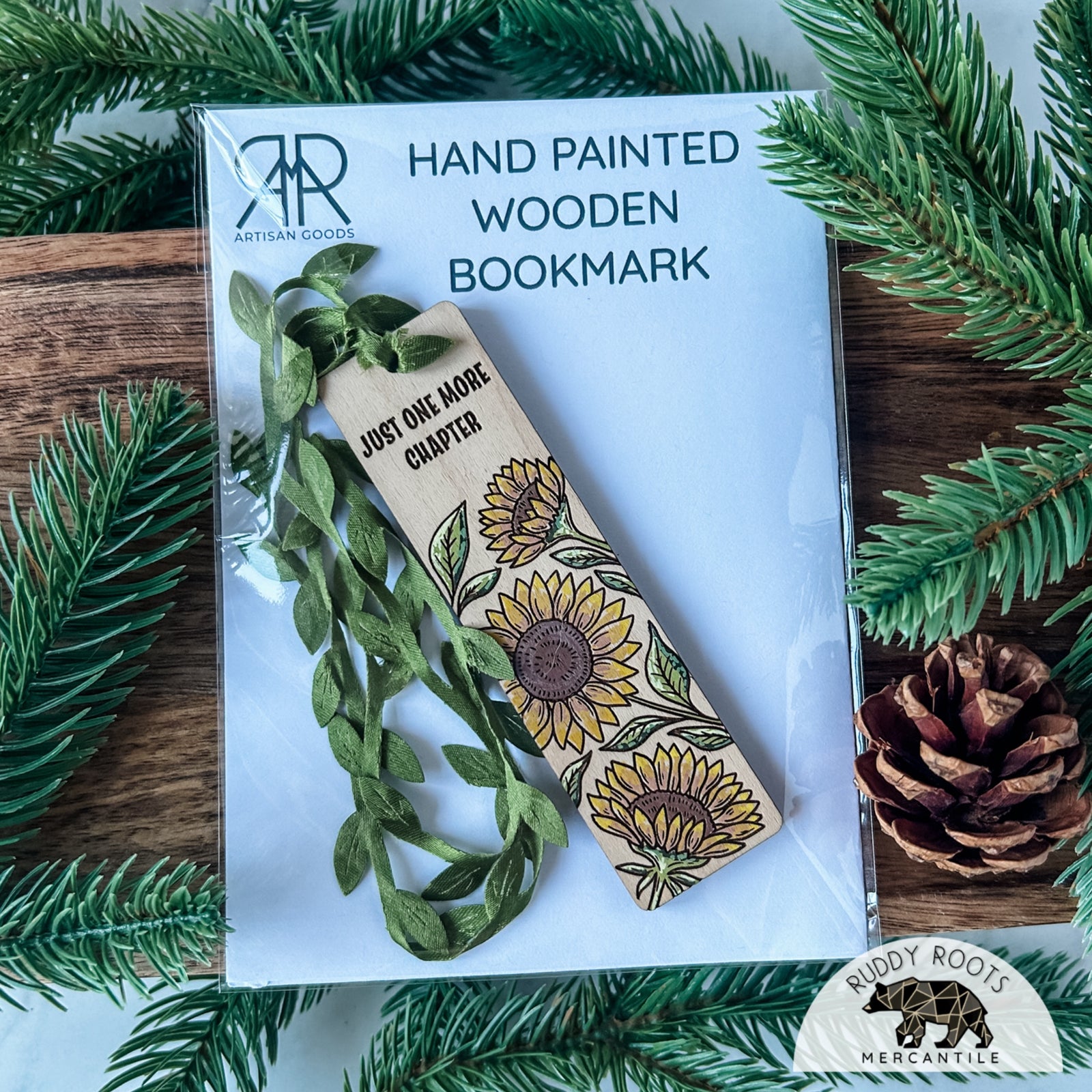 Hand-painted Sunflower Wooden Bookmark