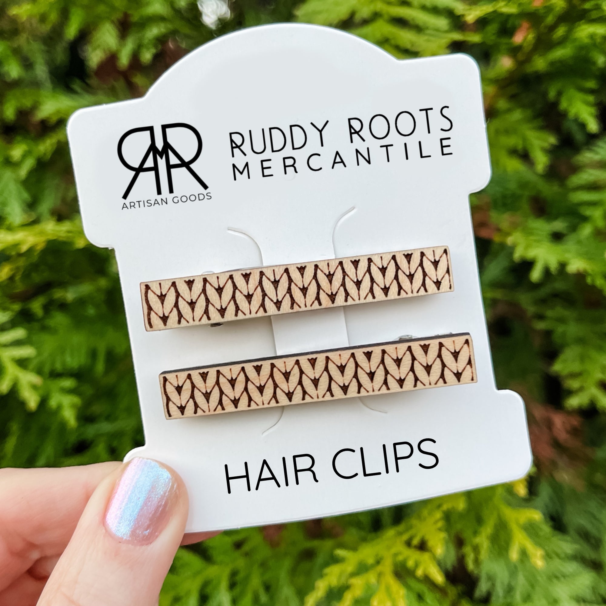 Woven Maple Hair Clips